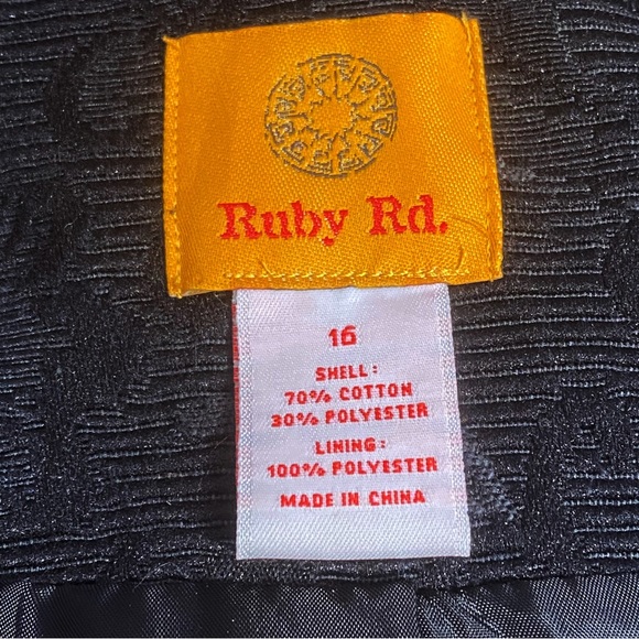 RUBY RD. Retro style faux fur collar textured fabric 3 button blazer jacket 16 - Picture 8 of 9